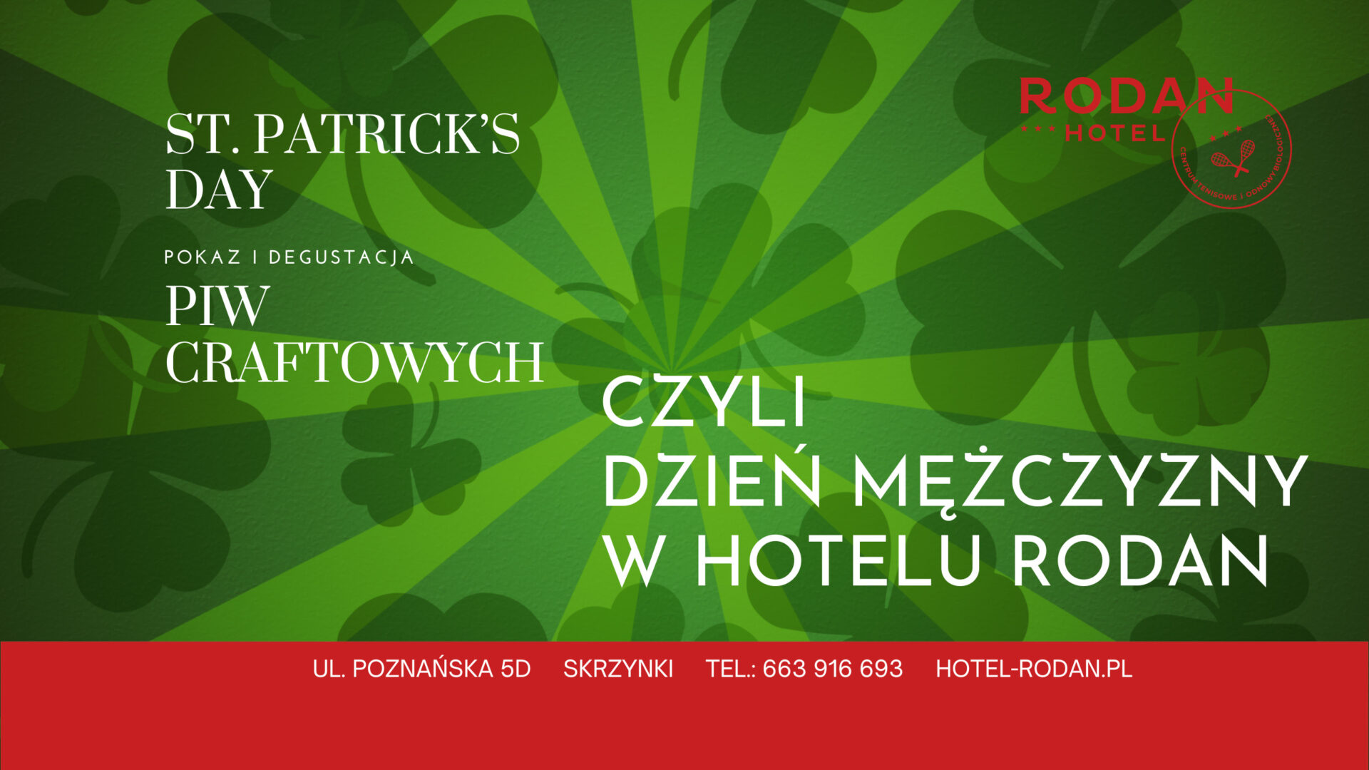 Dzień Mężczyzny w Hotelu Rodan Pokaz i degustacja piwa irlandzkiego z paringiem irlandzkiego menu